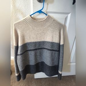 Gray and Cream Women's Sweater